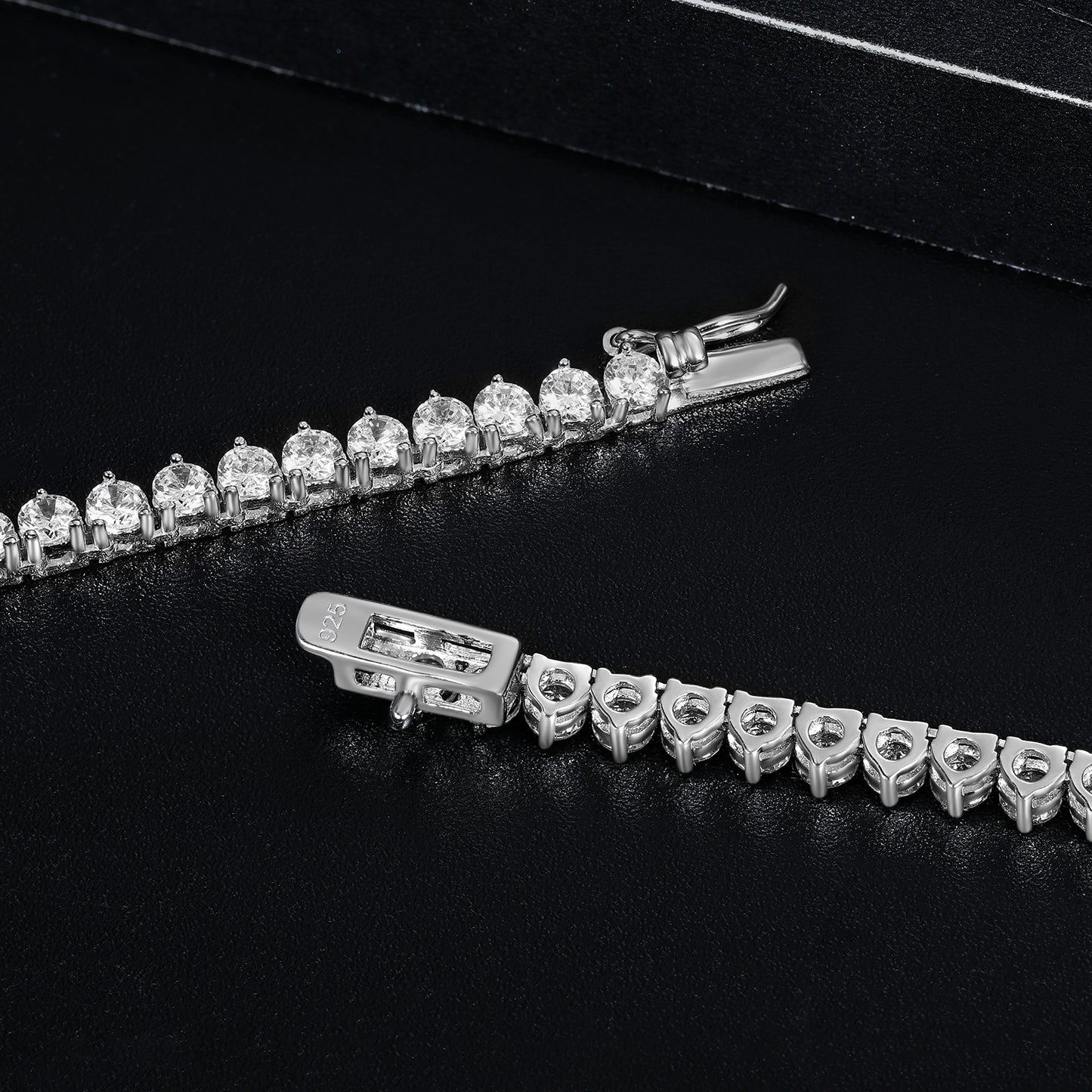 TIKJE Tennis Necklace 925 Sterling Silver| 2mm-5mm Cubic Zirconia Round Cut Faux Diamond Tennis Chain for Women and Men 16-24inches