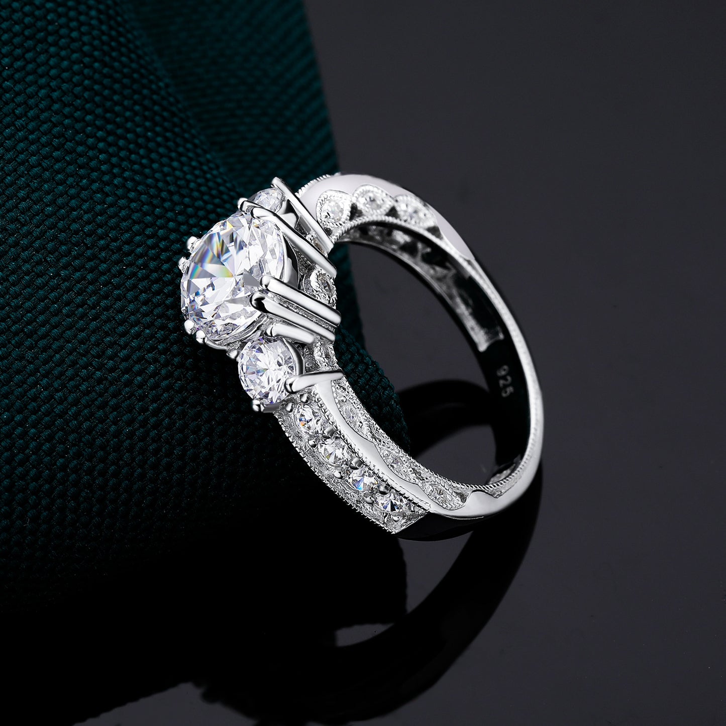 TIKJE 925 Sterling Silver Wedding Rings for Women Engagement Band Bridal Ring Promise Eternity Band Size 5-12 Valentine's Day Gift