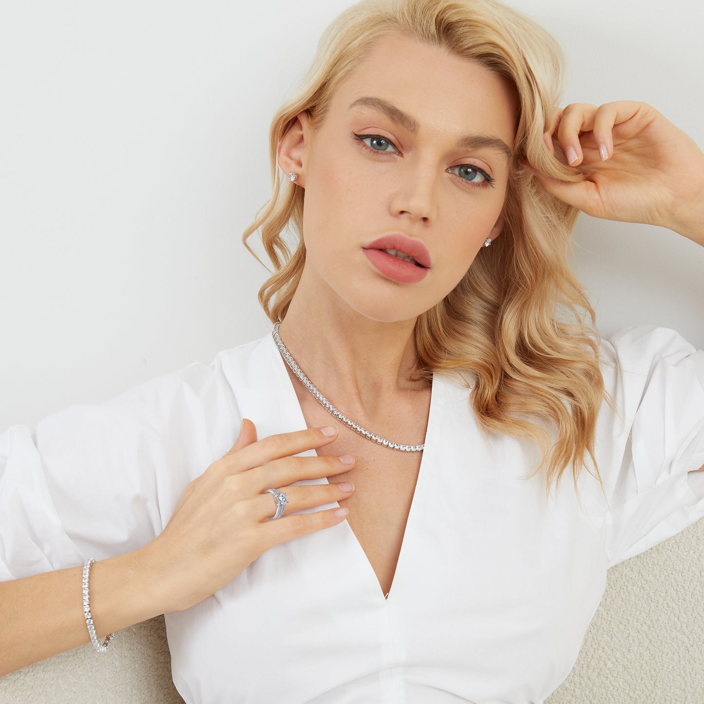 TIKJE 2 Carats Engagement Rings 925 Sterling Silver Artificial Diamond Wedding Band Silver Bridal Promise Ring for Women Size 8-9