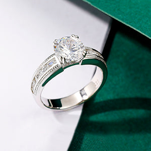 TIKJE Two-in-One Wedding Bands Set Sterling Silver Engagement Rings Set S925 Bridal Promise Ring Eternity Band for Women 2 pc Size 6-8