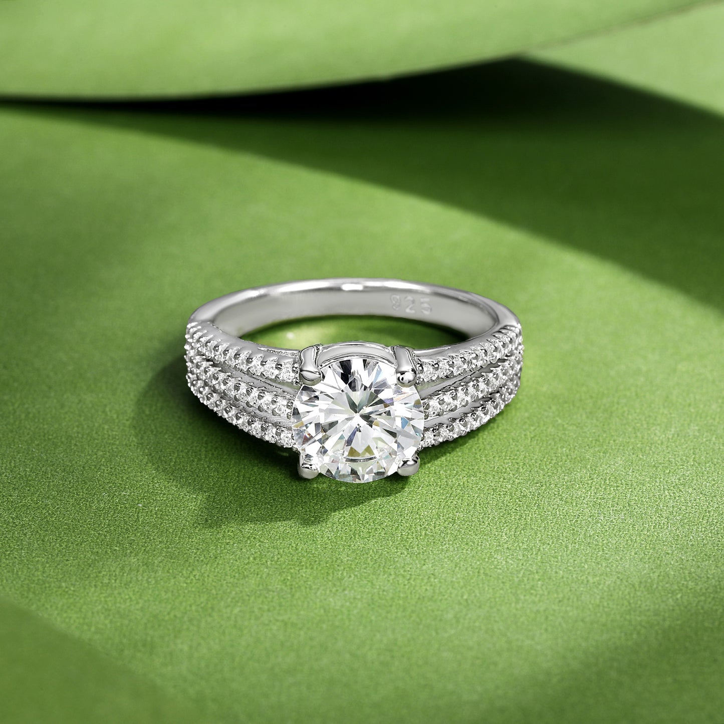 TIKJE 2 Carats Engagement Rings 925 Sterling Silver Artificial Diamond Wedding Band Silver Bridal Promise Ring for Women Size 8-9