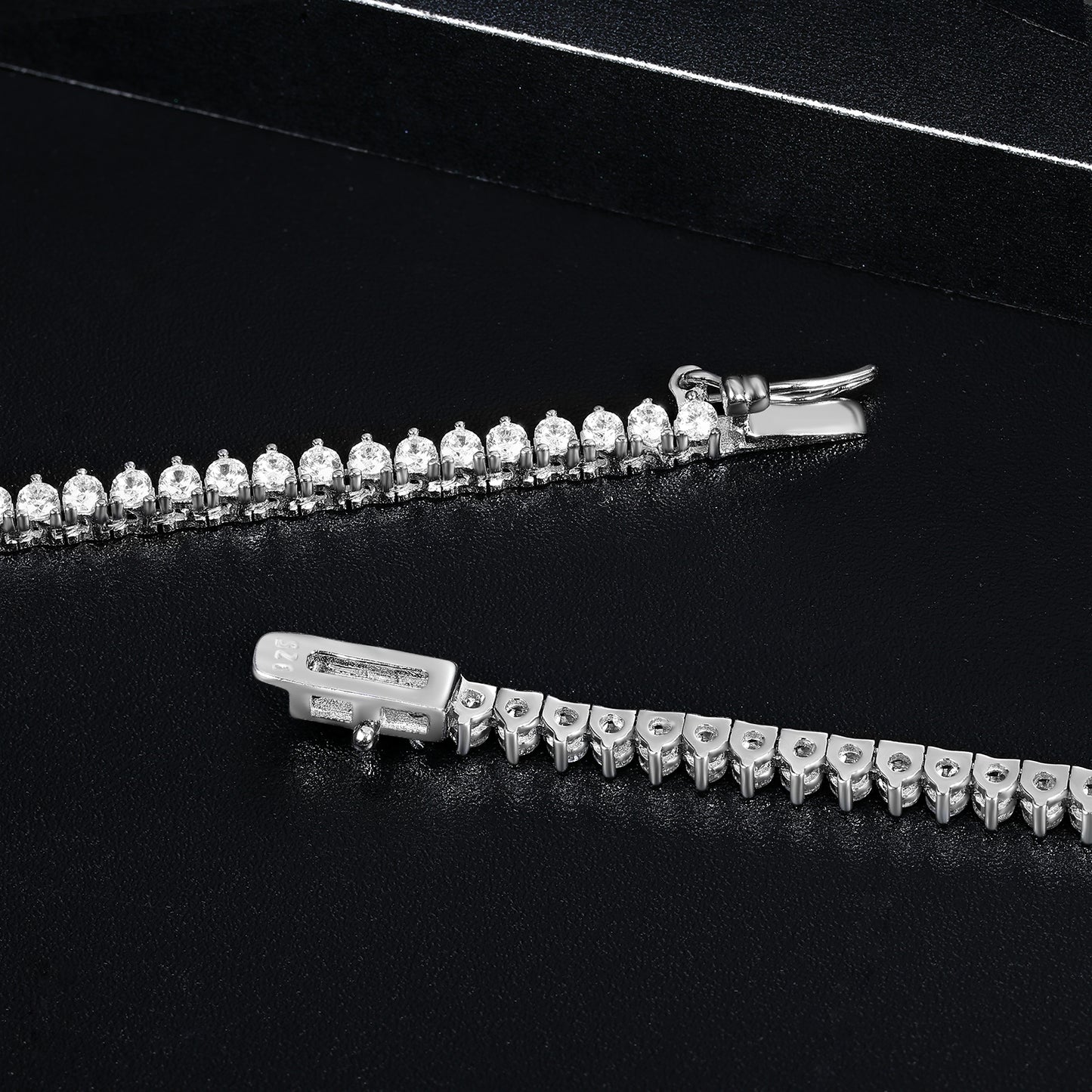 TIKJE Tennis Necklace 925 Sterling Silver| 2mm-5mm Cubic Zirconia Round Cut Faux Diamond Tennis Chain for Women and Men 16-24inches