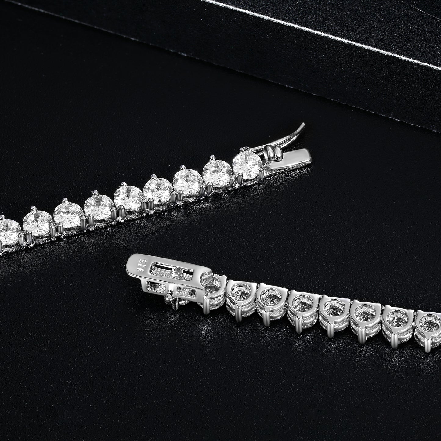 TIKJE Tennis Necklace 925 Sterling Silver| 2mm-5mm Cubic Zirconia Round Cut Faux Diamond Tennis Chain for Women and Men 16-24inches