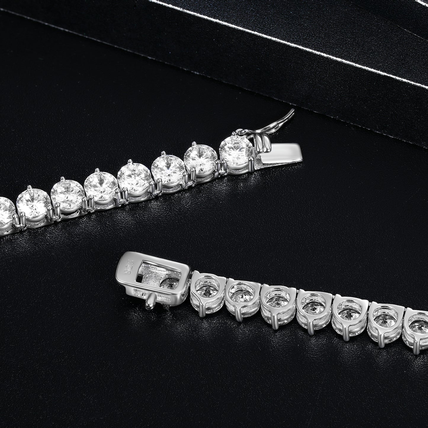 TIKJE Tennis Necklace 925 Sterling Silver| 2mm-5mm Cubic Zirconia Round Cut Faux Diamond Tennis Chain for Women and Men 16-24inches